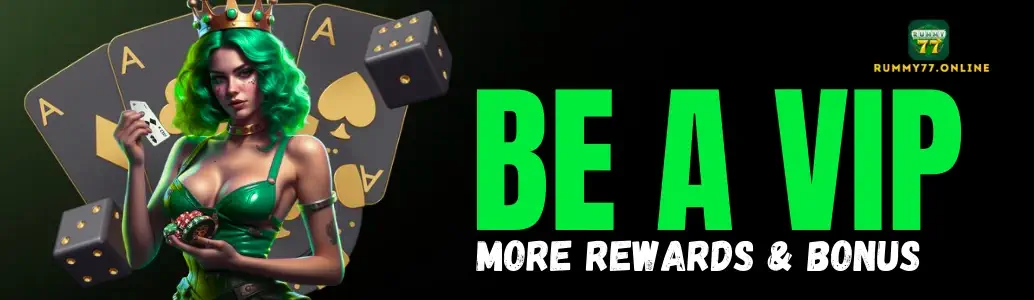 RUMMY77 promotional bonus banner for new users